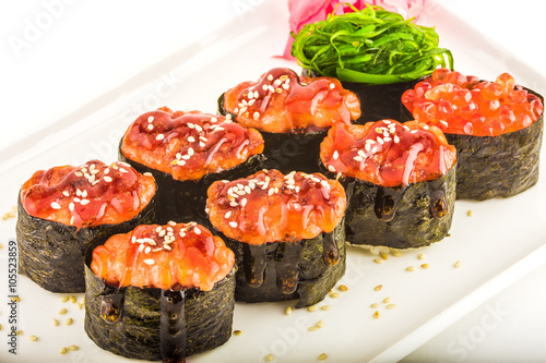 Wallpaper Mural Sushi set on plate isolated on white backgound
 Torontodigital.ca