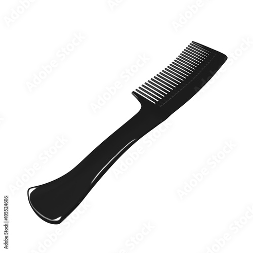 Black hair comb isolated on white