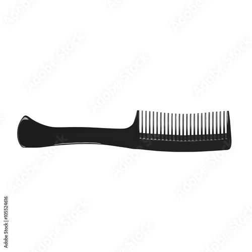 Black hair comb isolated on white