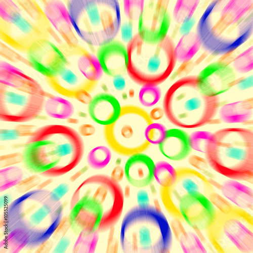 Colored circles and rings, abstract background.  Defocusing filt photo