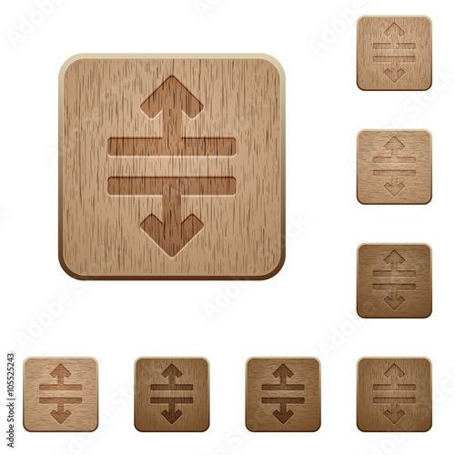 Horizontal split wooden buttons