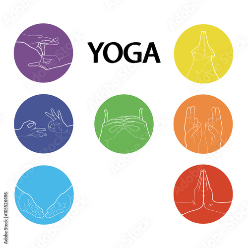 Hand in yoga mudra. Vector illustration. Yogic hand gesture.