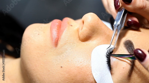 eyelash extension  close-up  /   eyelash extension  close-up , beauty and body care background