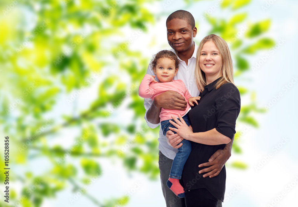happy multiracial family with little child happy multiracial family with little child
