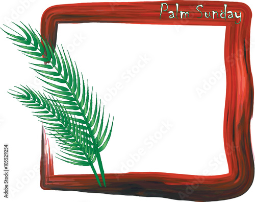 Palm Sunday, Passion of Jesus Christ abstract color illustration.