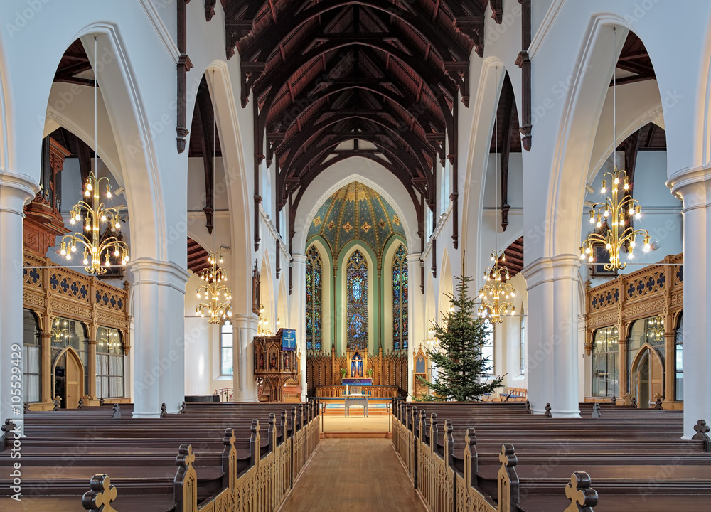 Interior of Haga Church (Hagakyrkan) in Gothenburg, Sweden