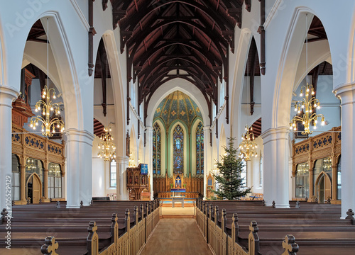 Interior of Haga Church (Hagakyrkan) in Gothenburg, Sweden