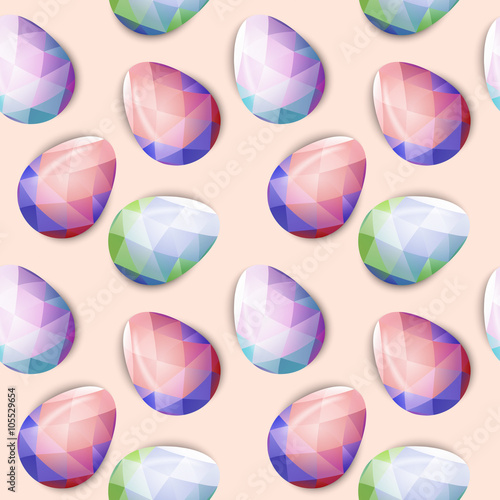 Colorful Easter eggs wallpaper. Polygonal vector design, low pol