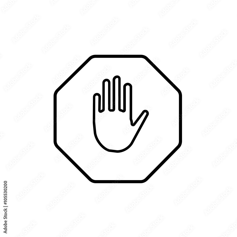 Obraz premium security set stop line icon