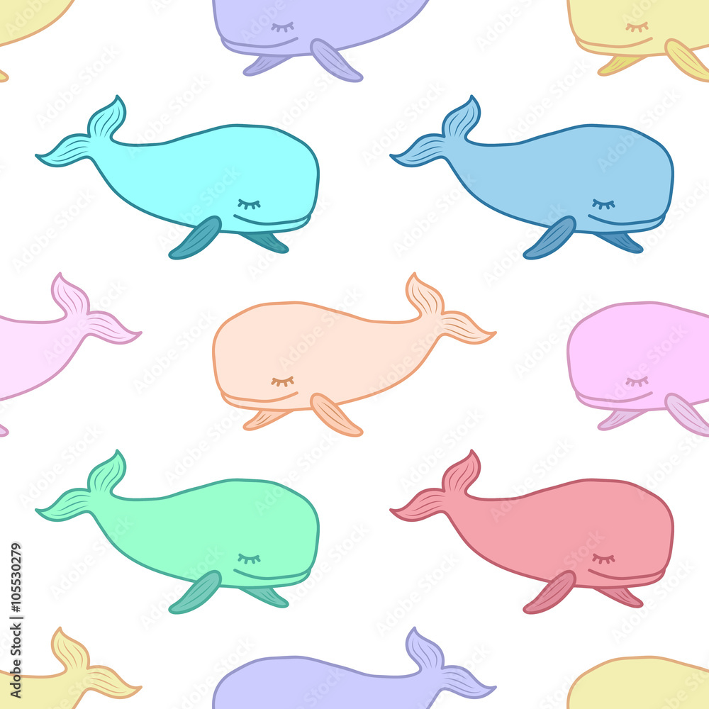 Seamless pattern with whales Seamless pattern with whales