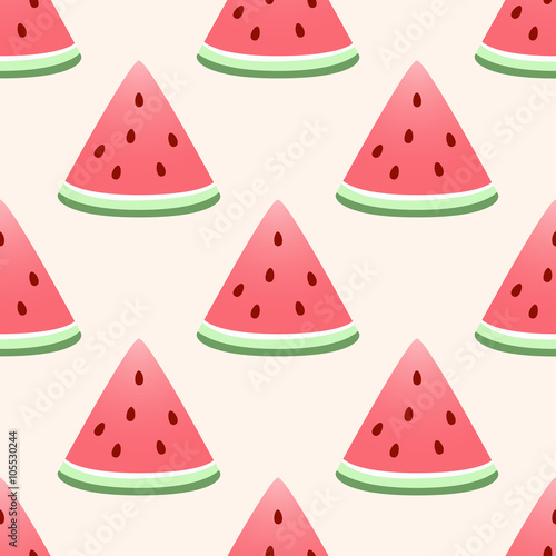 Watermelon background. Seamless vector wallpaper