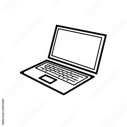 security set laptop perspective line icon