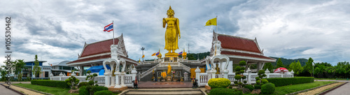 A golden buddha figure at Hatyai Panorama picture