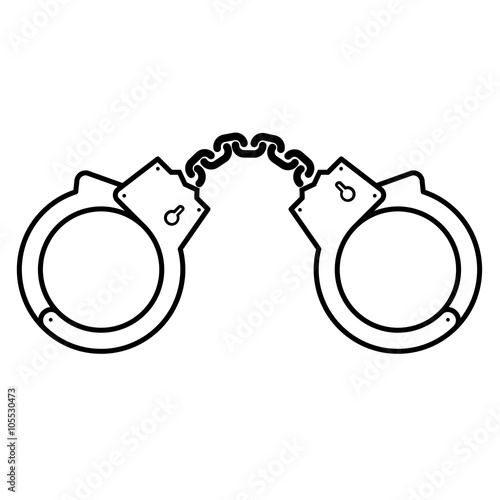 security set handcuffs illustration line icon