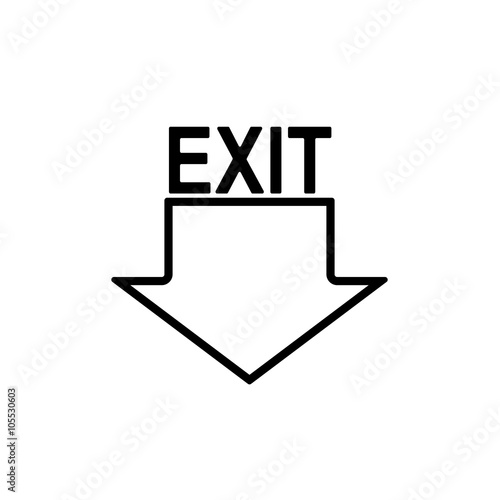 security set exit small line icon