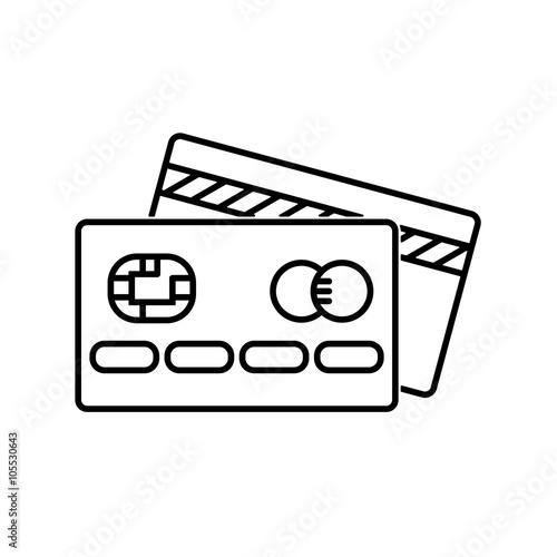 security set credit cards line icon