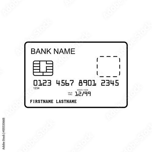 security set credit card illustration line icon