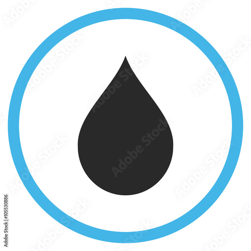 Drop vector icon. Style is bicolor flat rounded iconic symbol, drop icon is drawn with blue and gray colors on a white background.