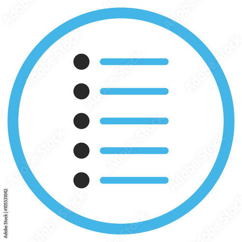 Items vector icon. Style is bicolor flat rounded iconic symbol, items icon is drawn with blue and gray colors on a white background.