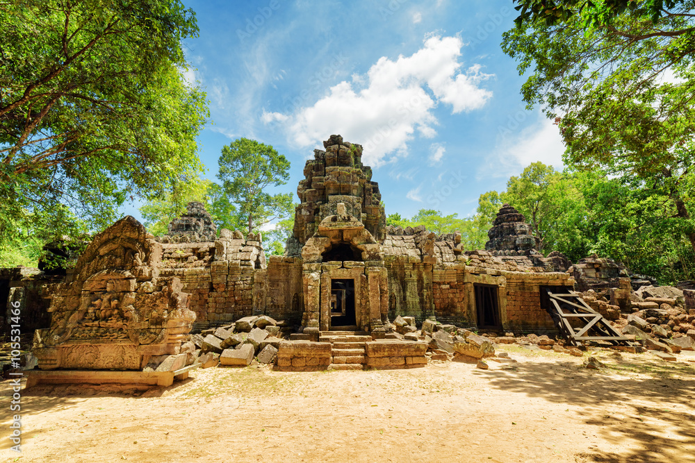 One of entrances to ancient Ta Som temple in Angkor, Cambodia