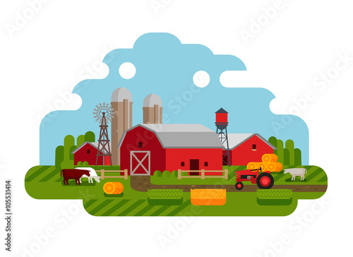 vector illustration of Agriculture and Farming icons