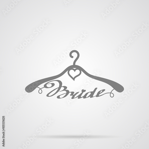 Vector Gray Wedding Hangers Bride Icon