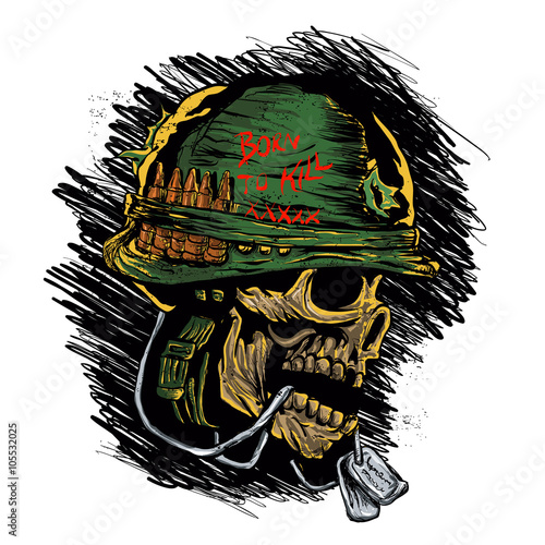 zombie with military helmet
