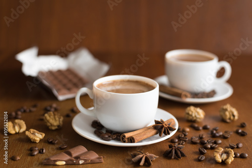 Wallpaper Mural Two coffee cups and chocolate Torontodigital.ca