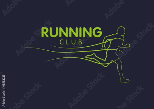 Logo Templates translucent silhouettes of people Running