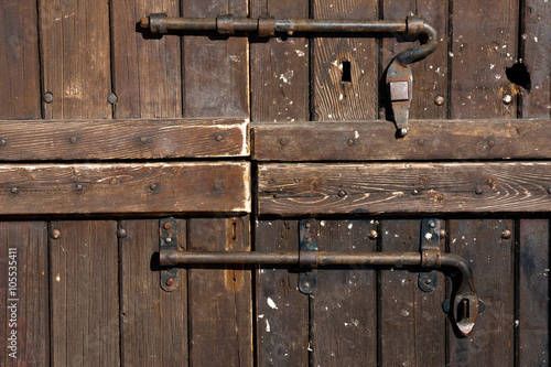 wood door with doorlock photo