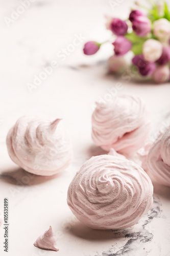Delicious meringue on the light table