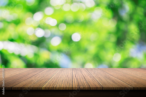 Wooden plank background blurrednature bokeh abstract style