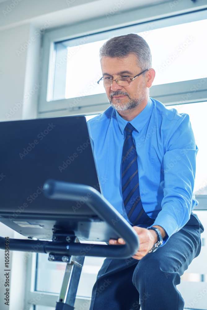 Businessman training in gym Businessman training in gym