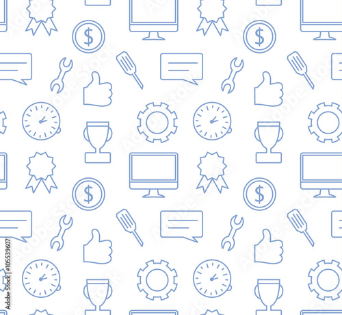 Seamless simple vector pattern in flat modern style, thin line i