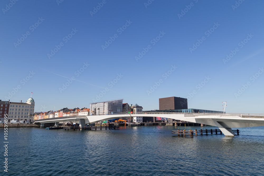 Inner Harbour pedestrian and cyclist bridge in Copenhagen, Denmark