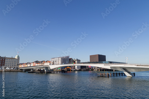 Inner Harbour pedestrian and cyclist bridge in Copenhagen, Denmark