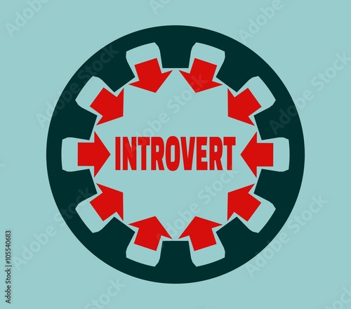 Introvert character. Psychlogy metaphor