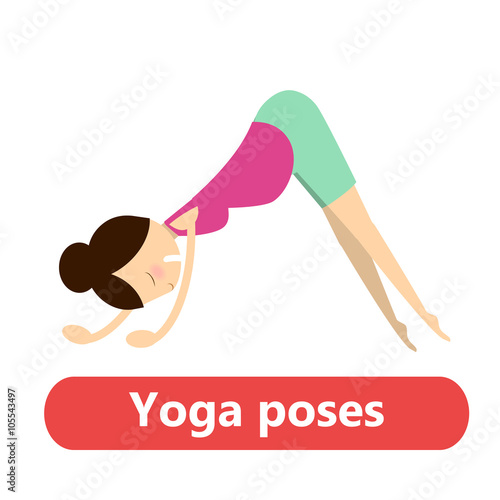 illustration of simple yoga poses for pregnant woman for sport activity and relax