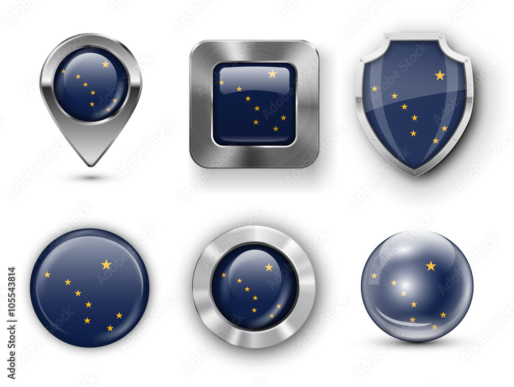 USA State Flag Badges USA State Flag Badges