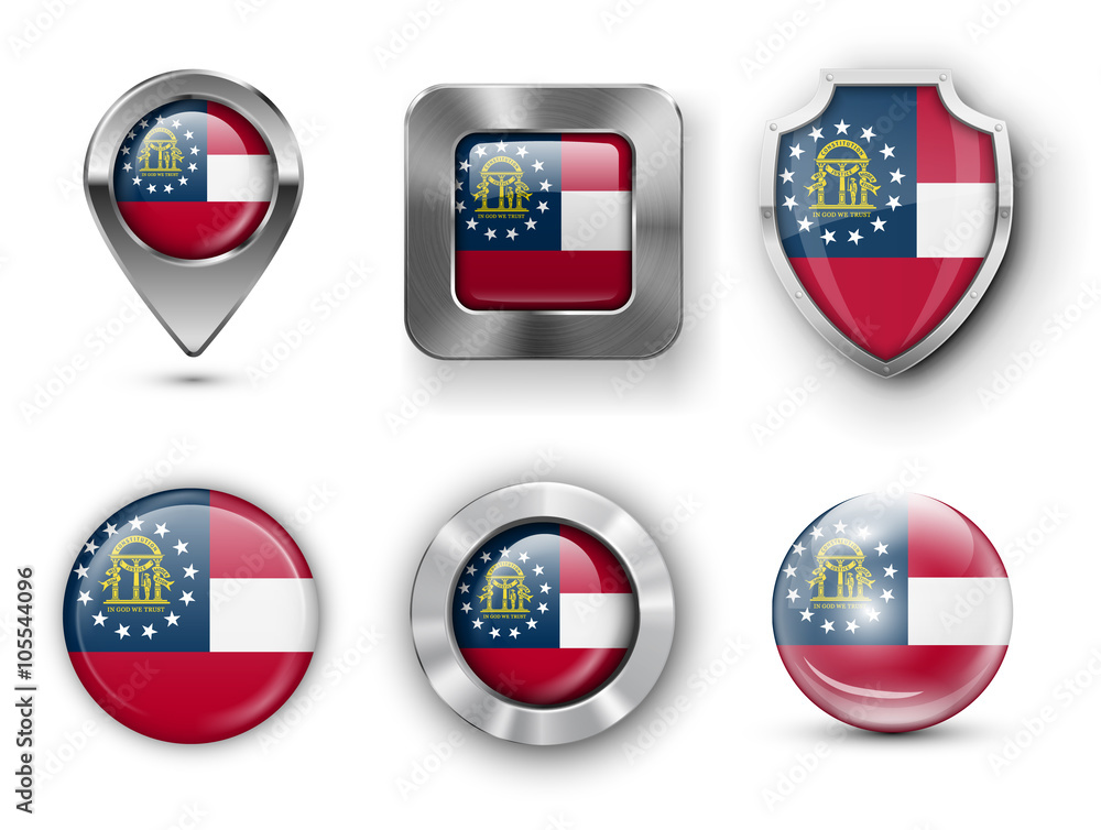 USA State Flag Badges USA State Flag Badges