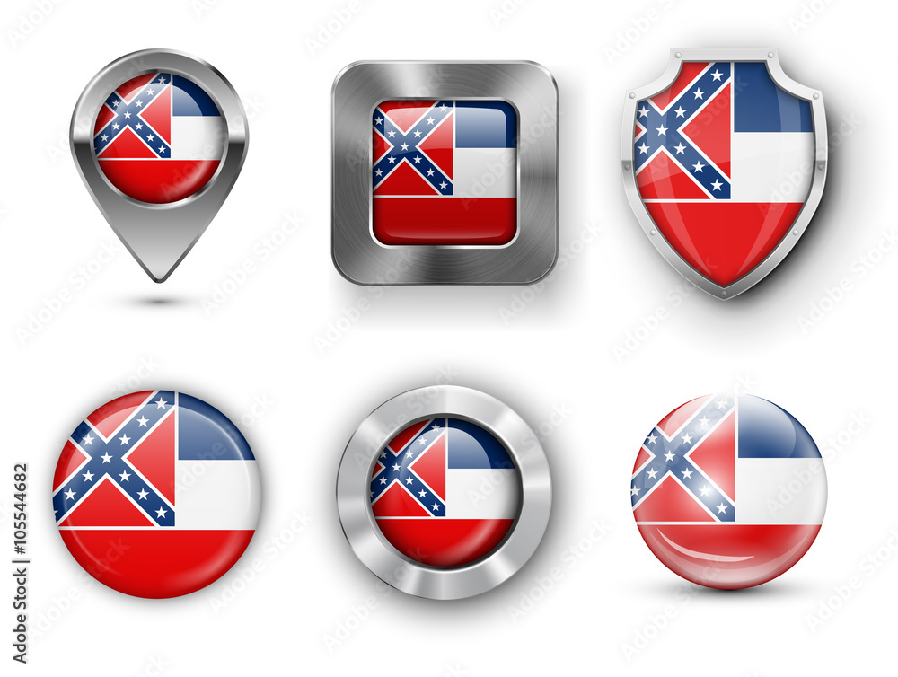 USA State Flag Badges