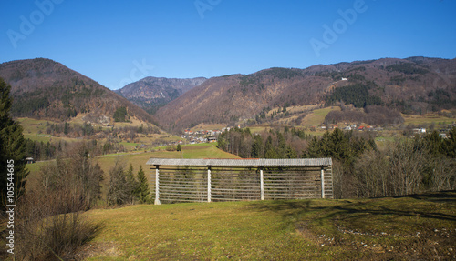 Tuhinj valley near Kamnik town in Slovenia photo