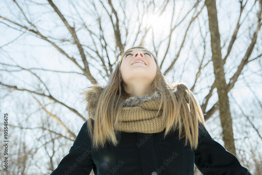 Attractive young woman in wintertime outdoor Attractive young woman in wintertime outdoor
