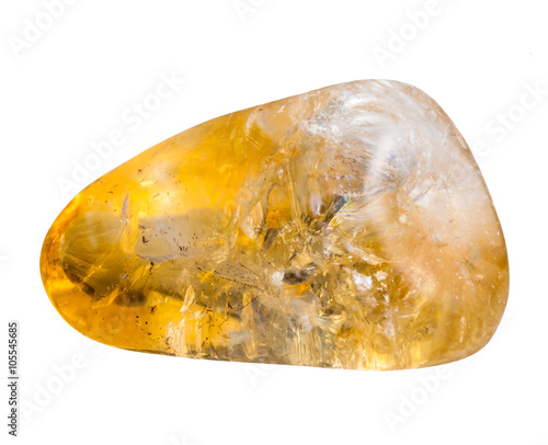 polished citrine mineral gem stone isolated