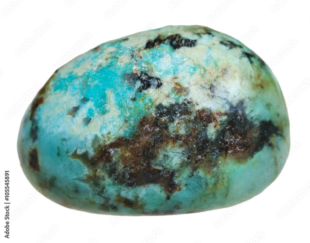 tumbled Turquoise mineral gem stone isolated tumbled Turquoise mineral gem stone isolated