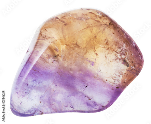polished Ametrine mineral gem stone isolated