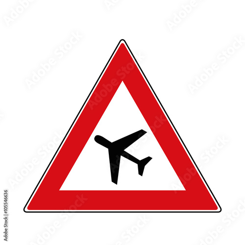 Verkehrsschild Flugbetrieb 