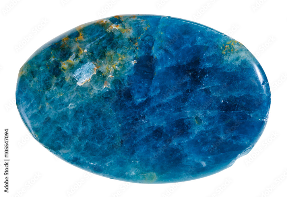 polished blue kyanite mineral gemstone isolated