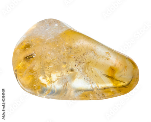 tumbled citrine mineral gemstone isolated