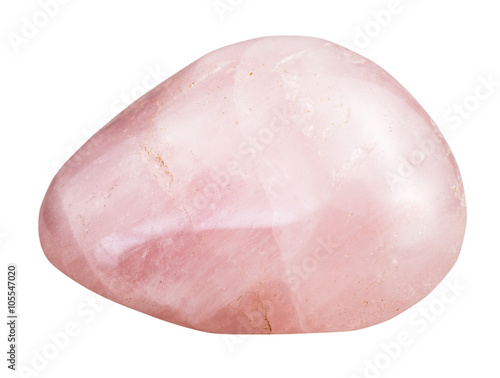 tumbled rose quartz mineral gem stone isolated